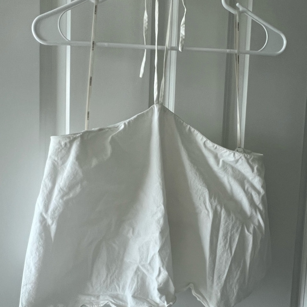 White Strapless Top